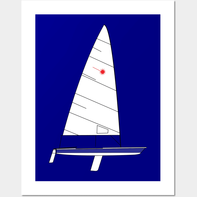 Laser Sailboat - Blue Wall Art by CHBB